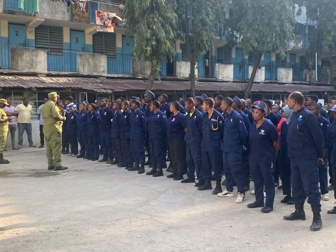 TOSH security team assembled at Kariakoo Market